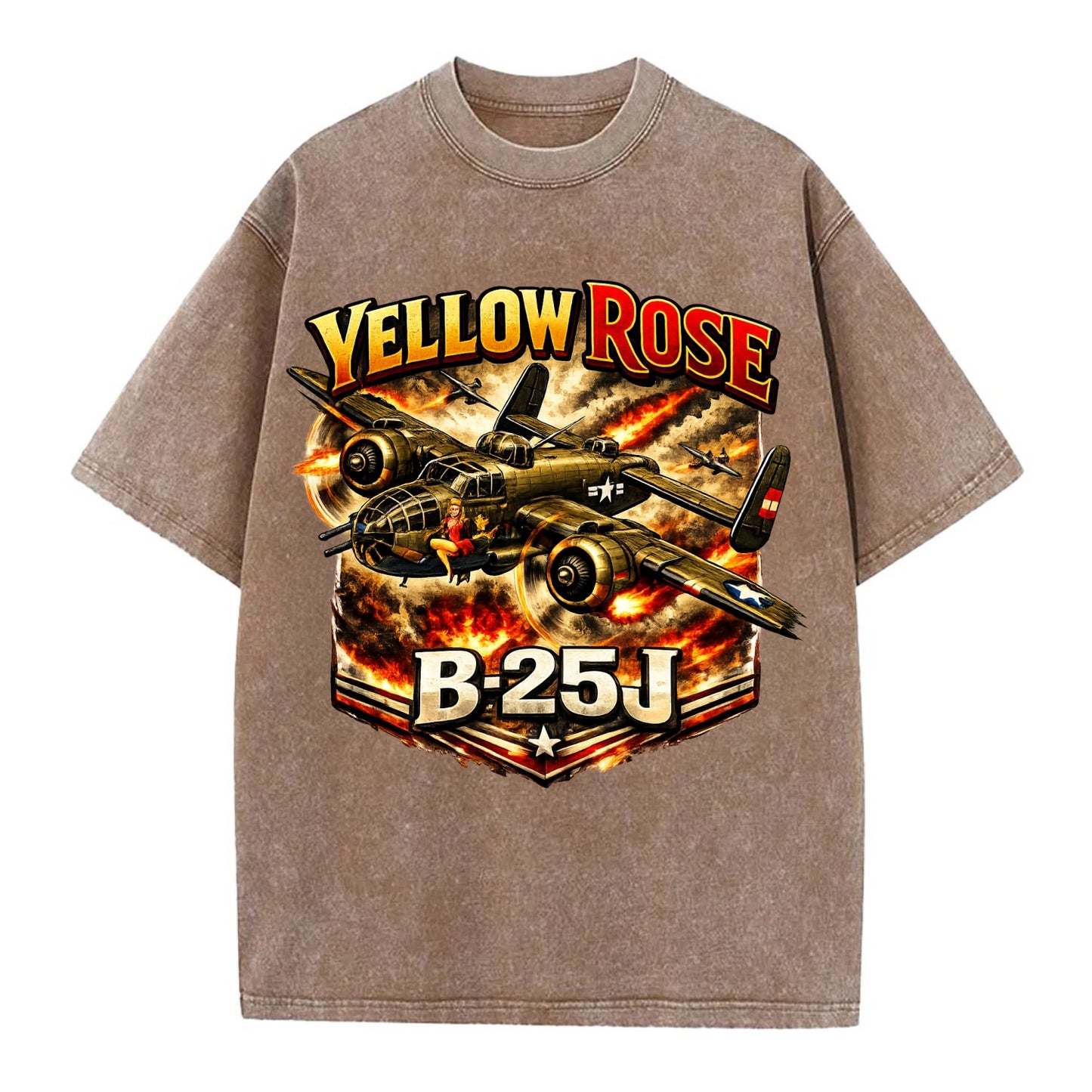 B 25j Yellow Rose - Vintage T-shirt