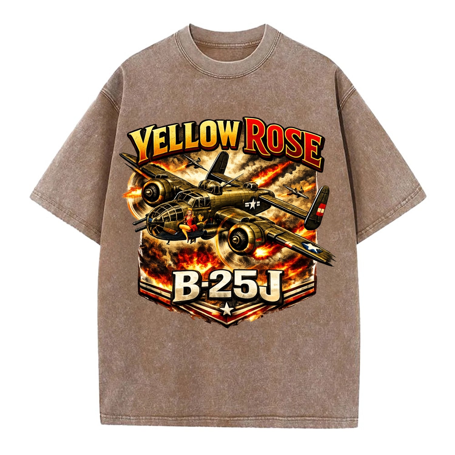 B 25j Yellow Rose - Vintage T-shirt