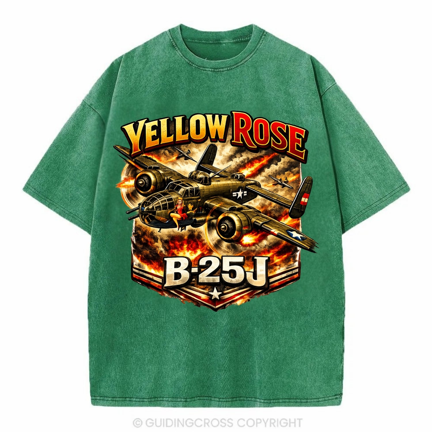 B 25j Yellow Rose - Vintage T-shirt