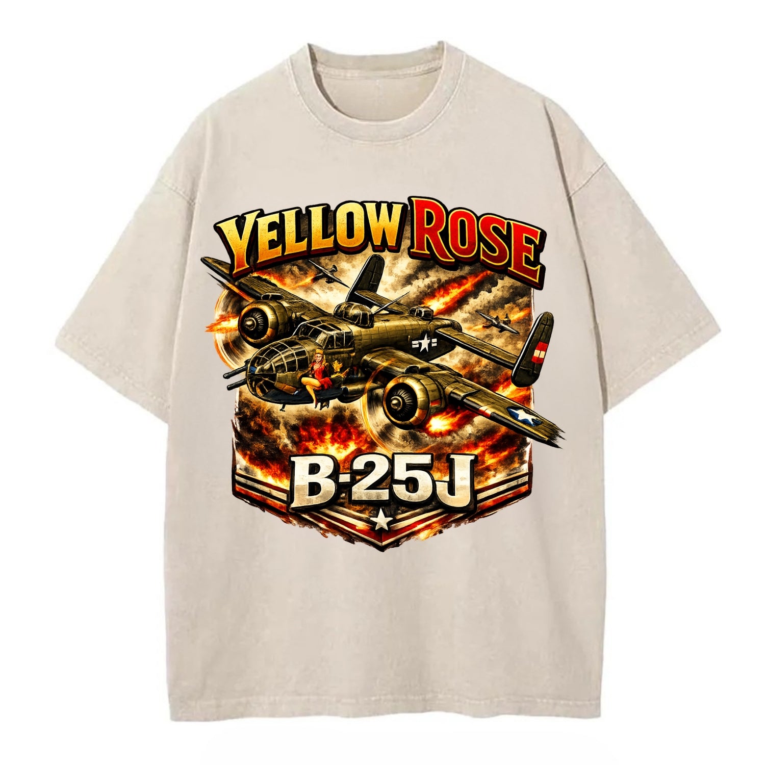 B 25j Yellow Rose - Vintage T-shirt