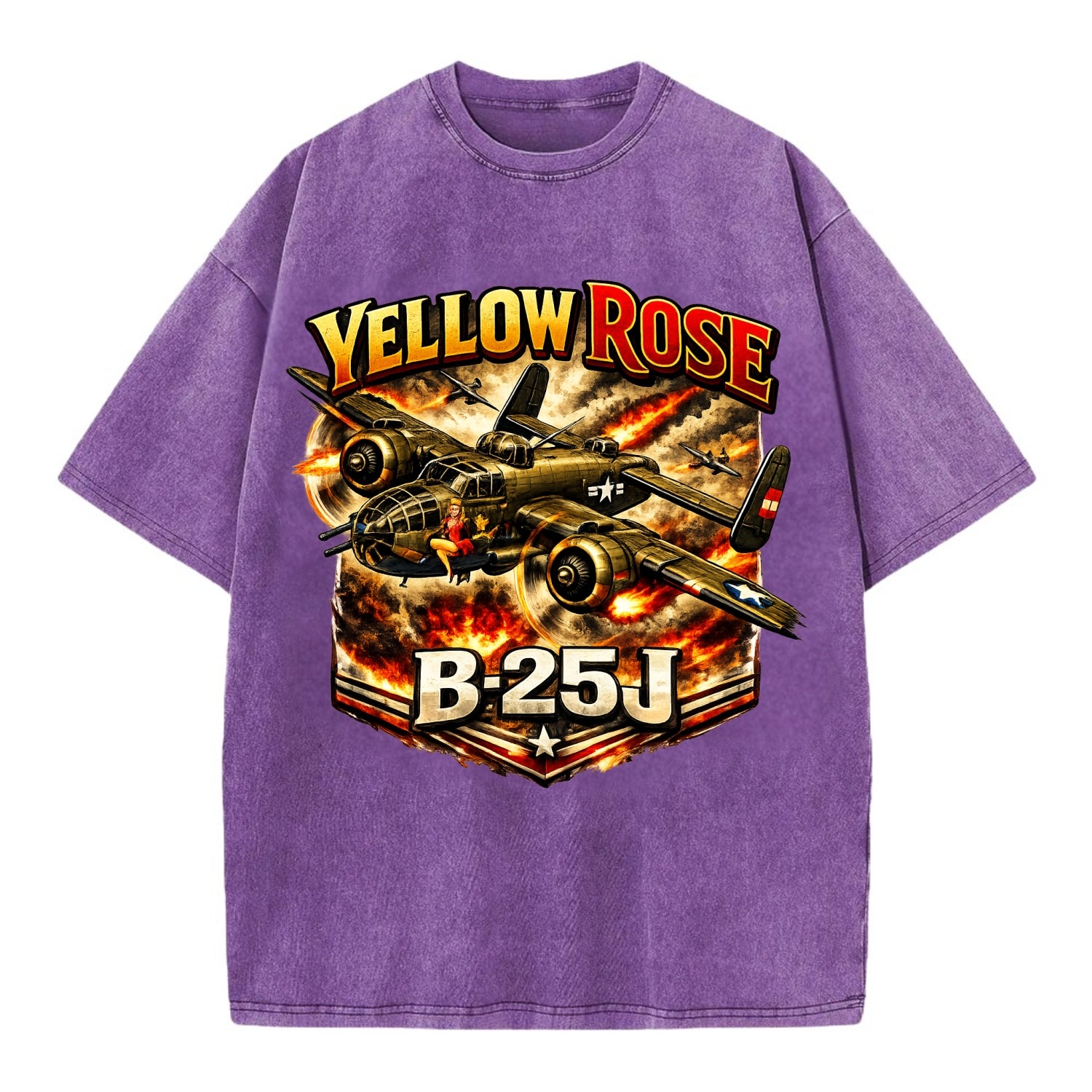 B 25j Yellow Rose - Vintage T-shirt