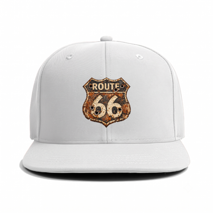 WEATHERED MARKER | Rust-aged Route 66 sign | Desert sun-bleached | Bullet holes Classic Snapback Cap