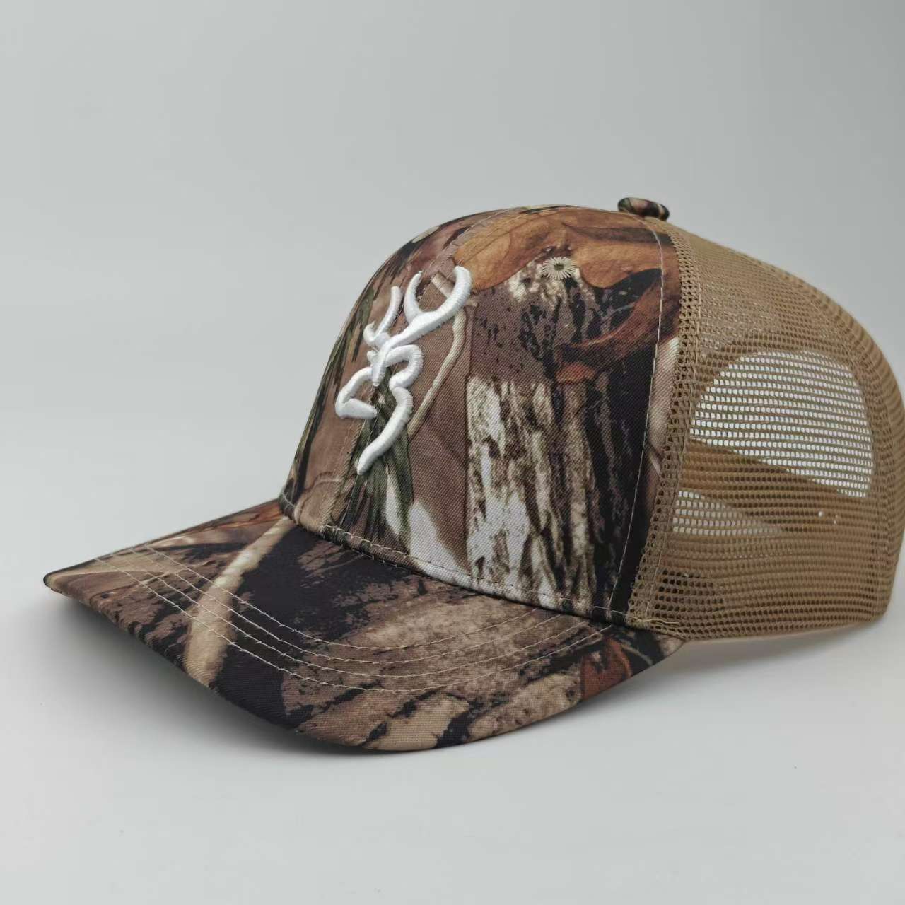 Browning Embroidered Camo Baseball Cap - Sun Protection