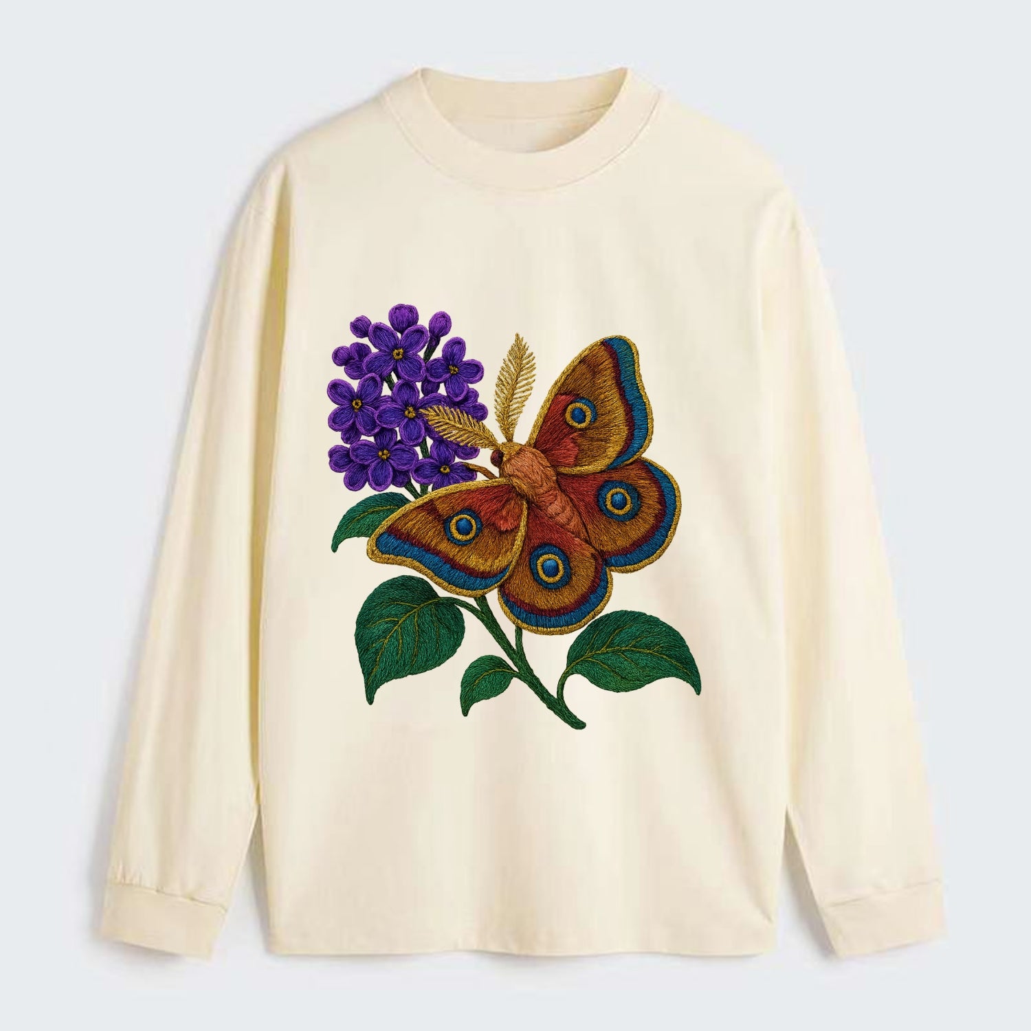 Polyphemus Moth - Classic Long Sleeve Shirt - Beige
