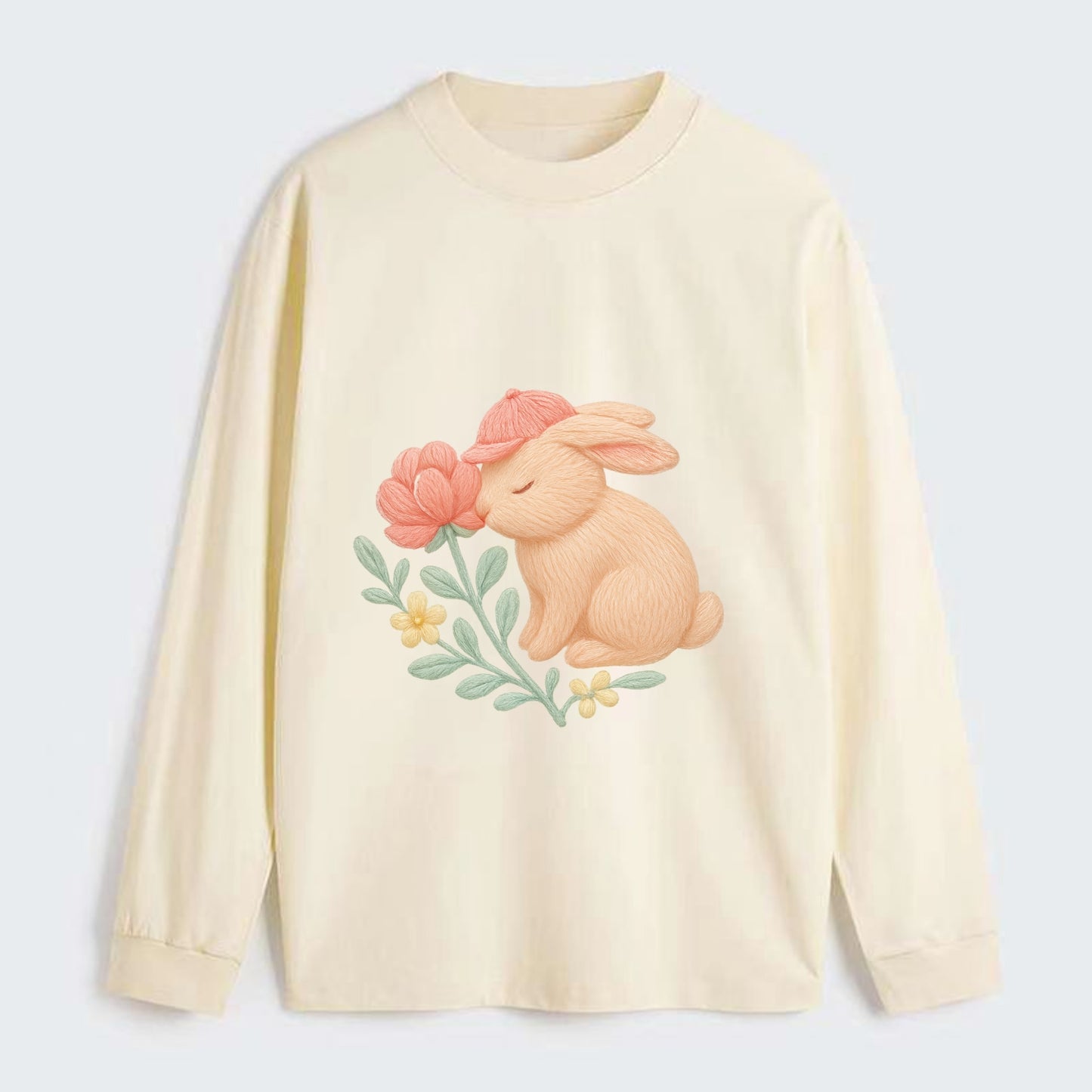 Peach Bunny - Classic Long Sleeve Shirt - Beige