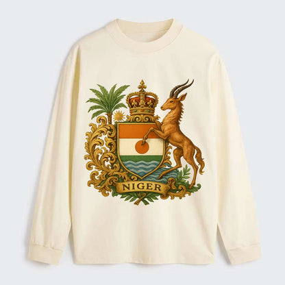 Niger Heritage Badge  - Classic Long Sleeve Shirt - Beige