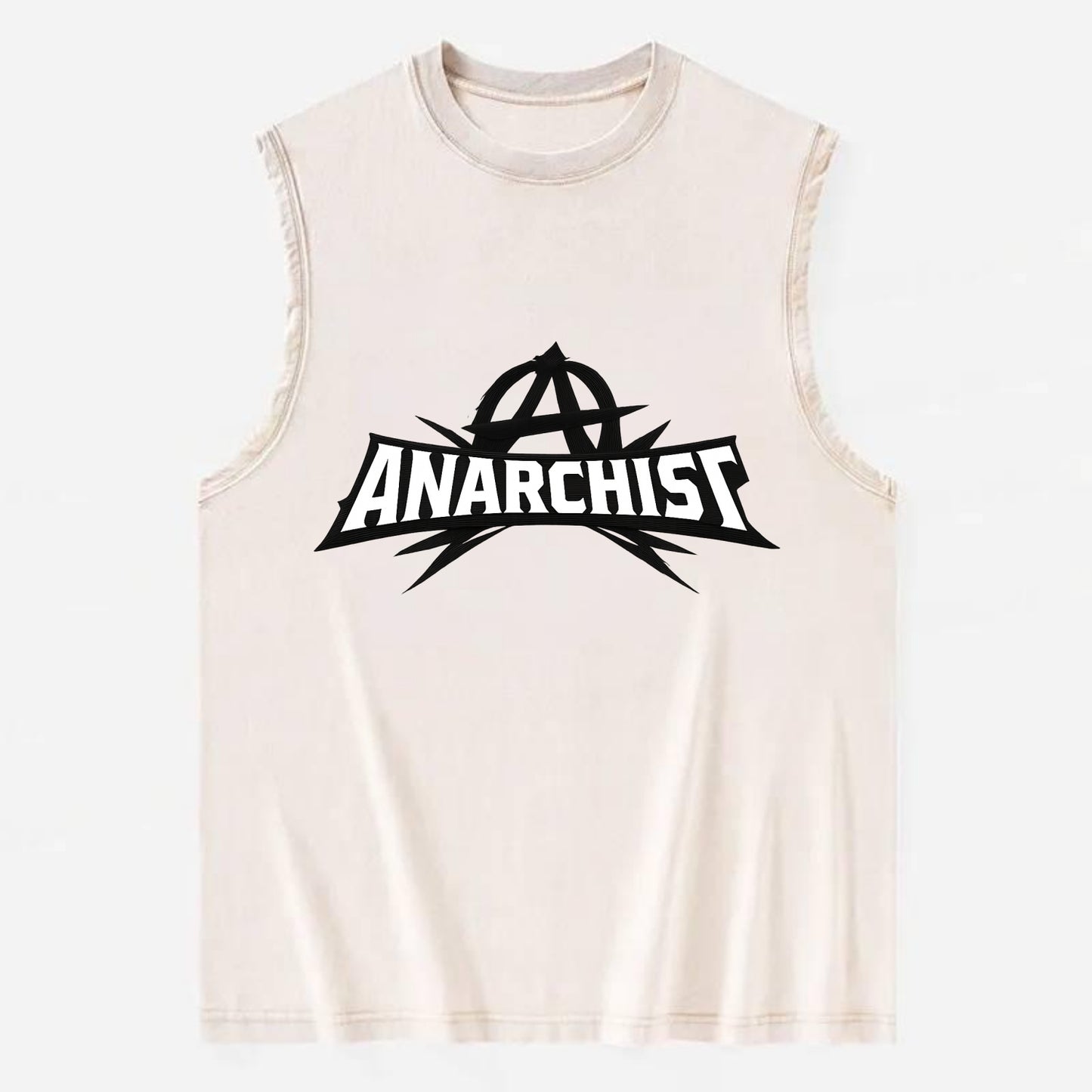 Bold typography design - "ANARCHIST" - no masters, self-governed - Vintage Washed Tank - Beige