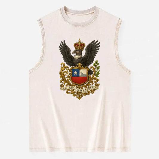 Chile Andean Condor Emblem  - Vintage Washed Tank - Beige