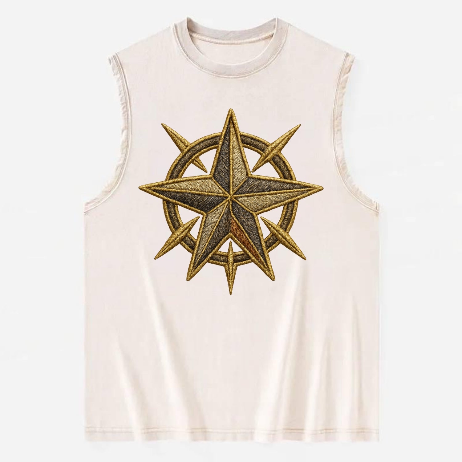 Nautical Star  - Vintage Washed Tank - Beige