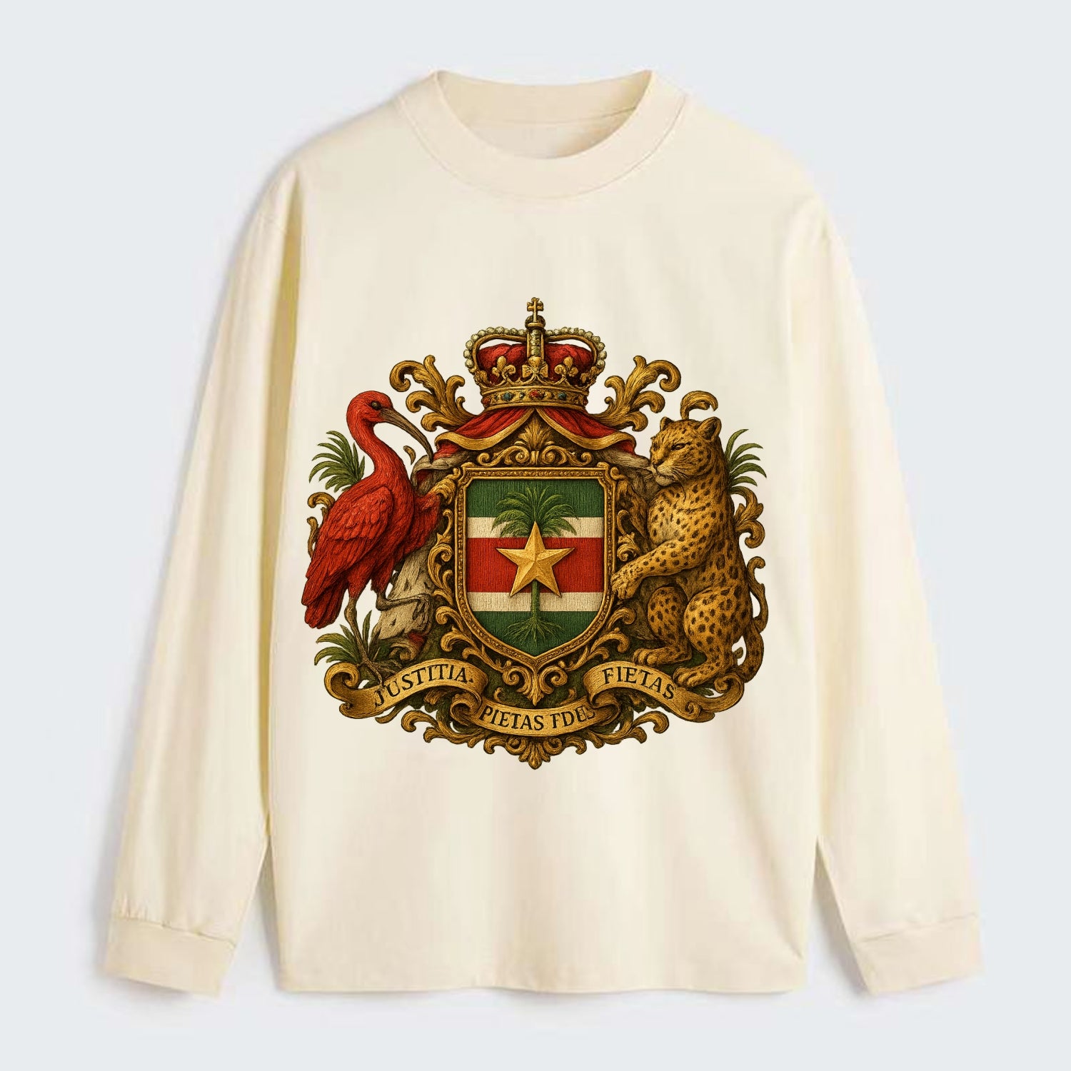 Suriname Star Emblem  - Classic Long Sleeve Shirt - Beige