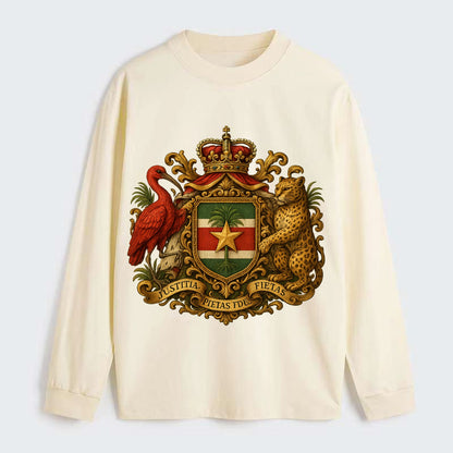 Suriname Star Emblem  - Classic Long Sleeve Shirt - Beige