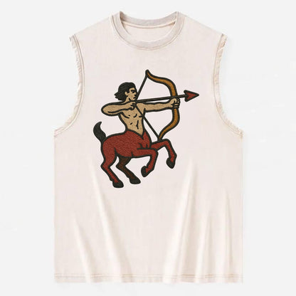 Sagittarius Arrow  - Vintage Washed Tank - Beige