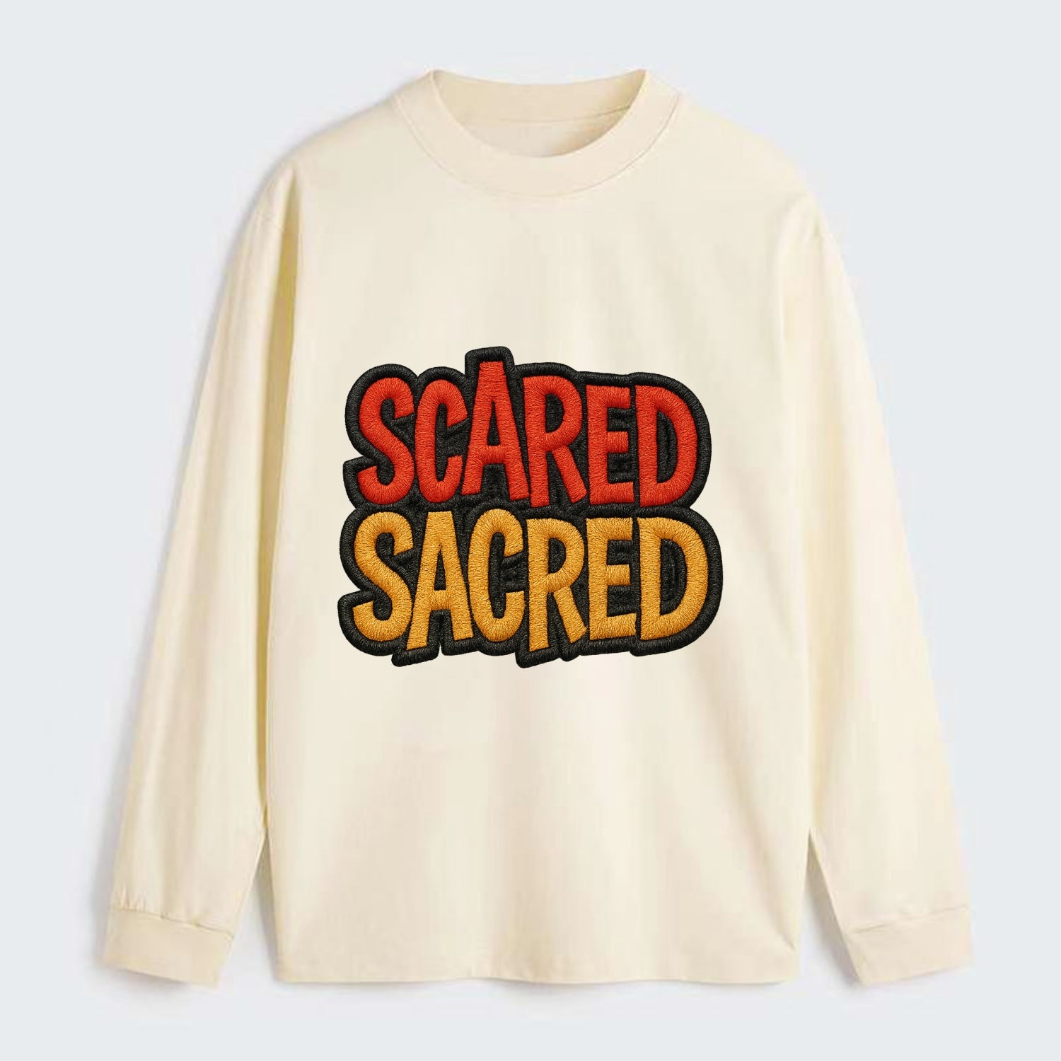 SCARED;SACRED JOURNEY Spiritual Purple Hat - Classic Long Sleeve Shirt - Beige