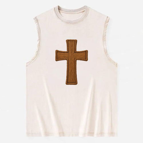 Carved Cross  - Vintage Washed Tank