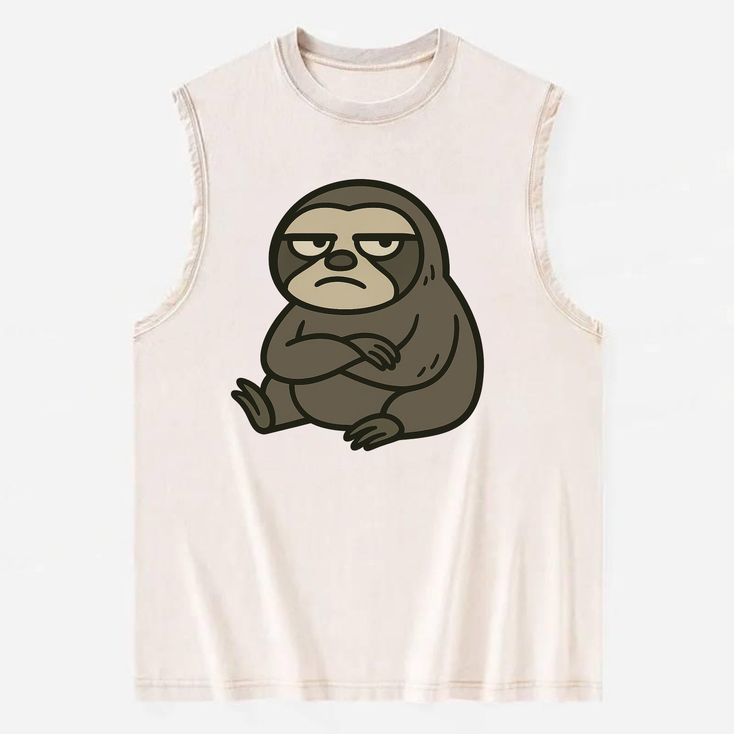 The Sloth Judging Silently - Vintage Washed Tank - Beige