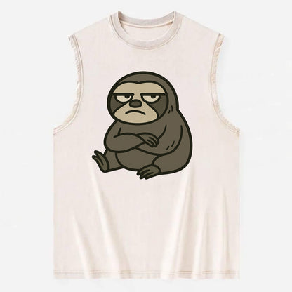 The Sloth Judging Silently - Vintage Washed Tank - Beige