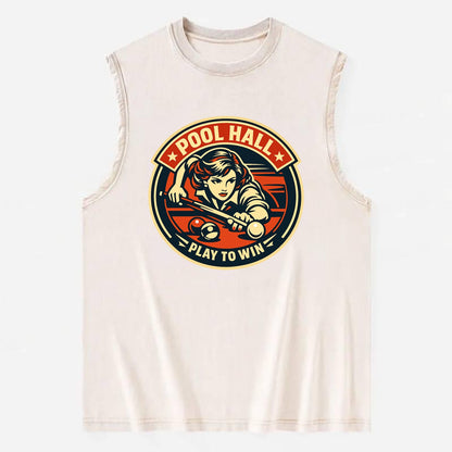 Cue Queen Emblem - Vintage Washed Tank - Beige