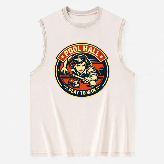Cue Queen Emblem - Vintage Washed Tank - Beige