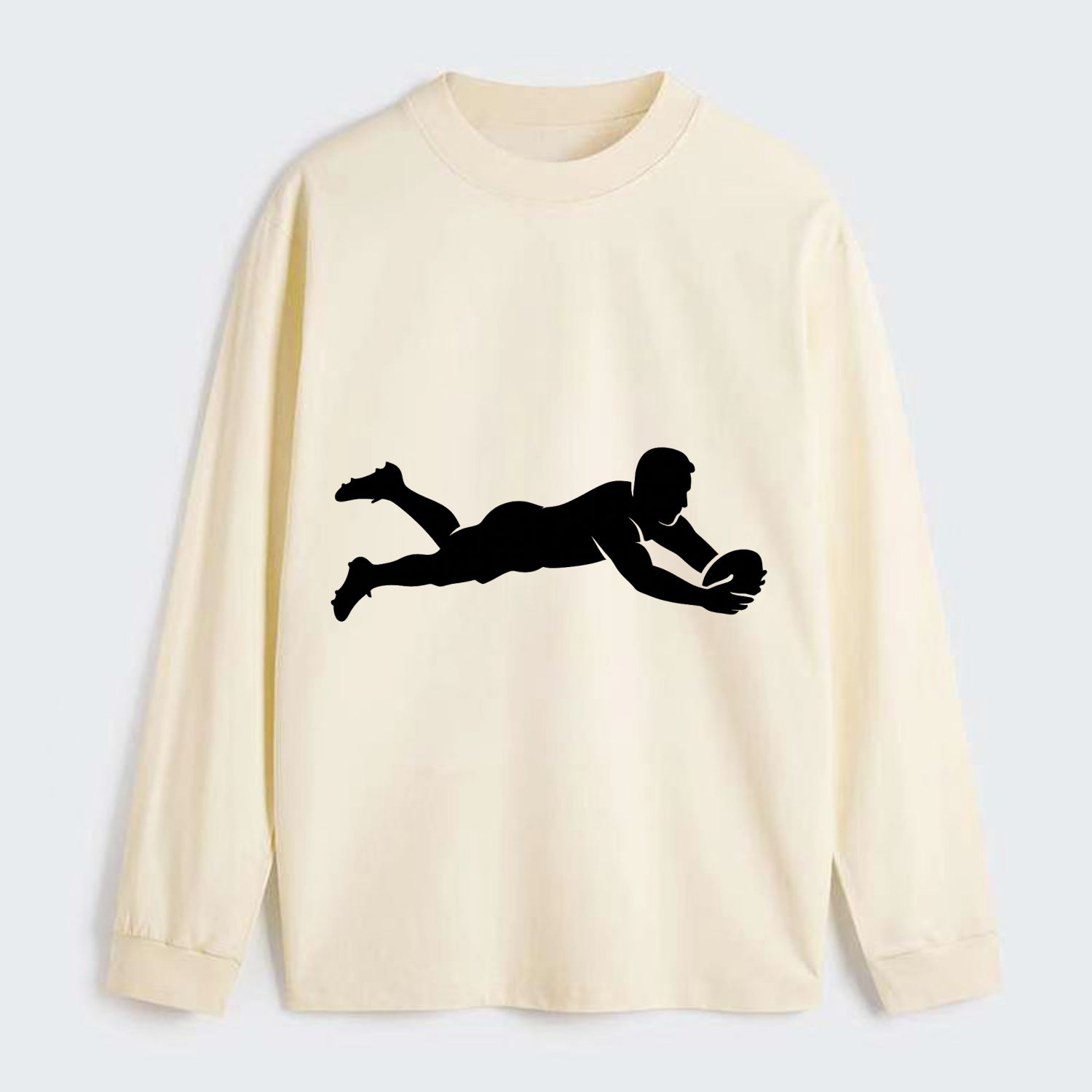 Rugby player diving for try - Classic Long Sleeve Shirt - Beige