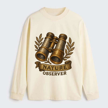 Binoculars for birdwatching - nature observer - Classic Long Sleeve Shirt - Beige