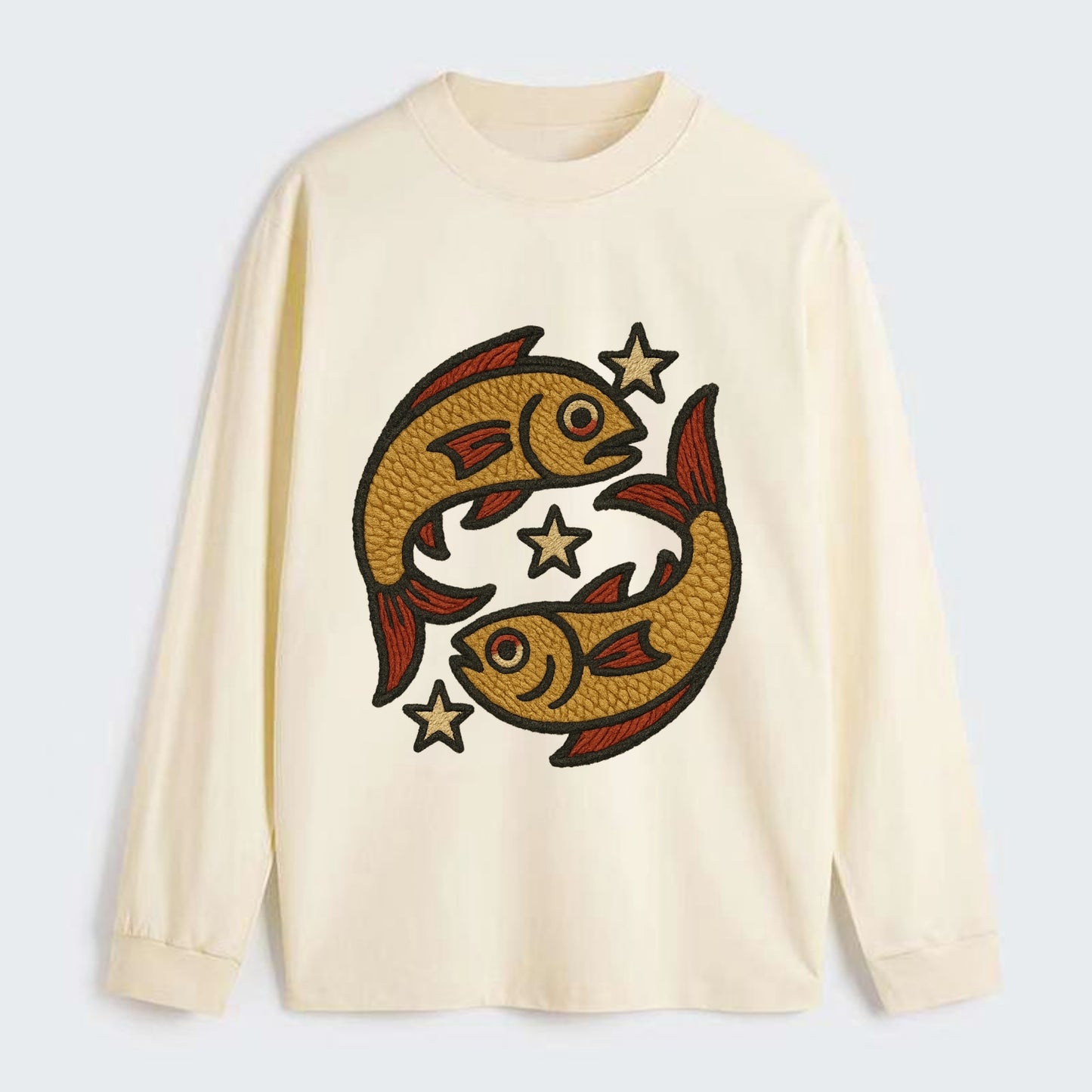 Pisces Fish  - Classic Long Sleeve Shirt - Beige