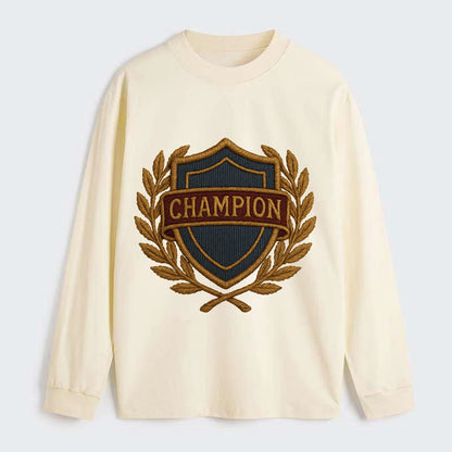 Champion Shield  - Classic Long Sleeve Shirt - Beige