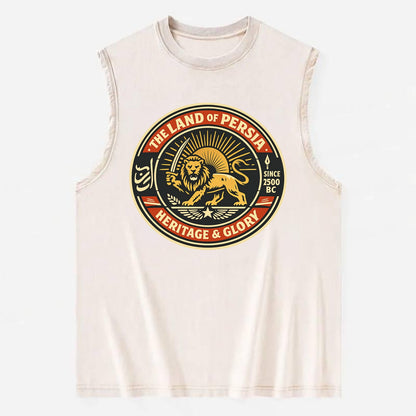 Iranian Heritage Emblem - Vintage Washed Tank - Beige