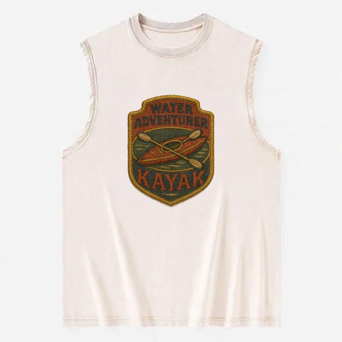 Kayak with paddle - water adventurer - Vintage Washed Tank - Beige