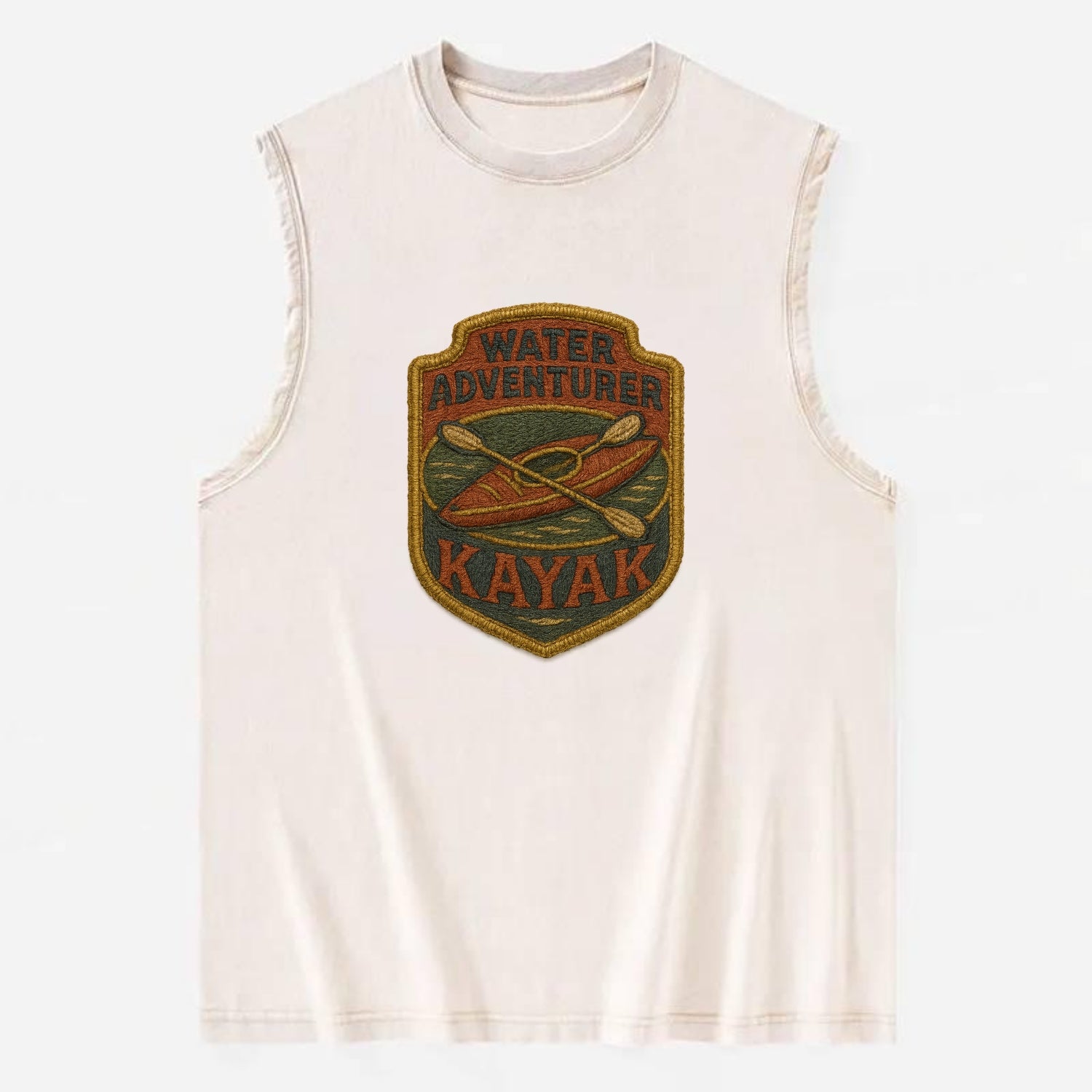 Kayak with paddle - water adventurer - Vintage Washed Tank - Beige