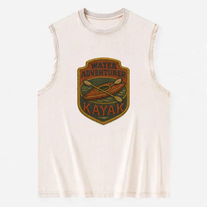 Kayak with paddle - water adventurer - Vintage Washed Tank - Beige