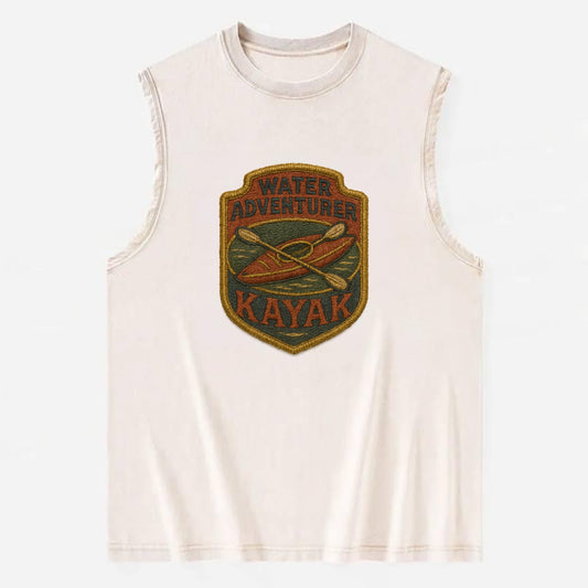 Kayak with paddle - water adventurer - Vintage Washed Tank - Beige