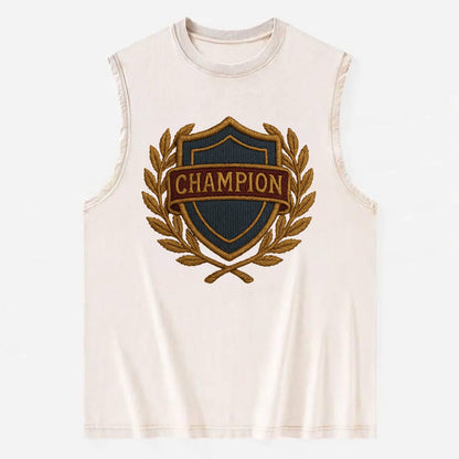 Champion Shield  - Vintage Washed Tank - Beige