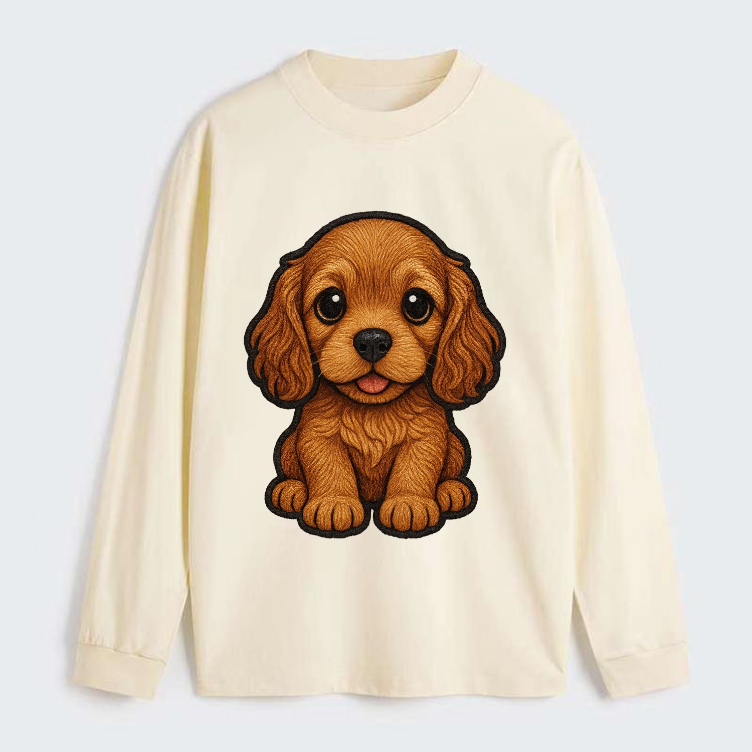 Baby Cocker Spaniel Puppy - long wavy ears, soulful eyes, silky coat, - Classic Long Sleeve Shirt - Beige