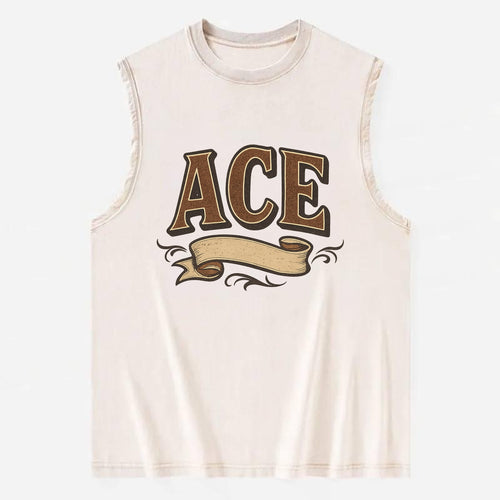 Bold typography design - ACE - expert, the best at something - Vintage Washed Tank