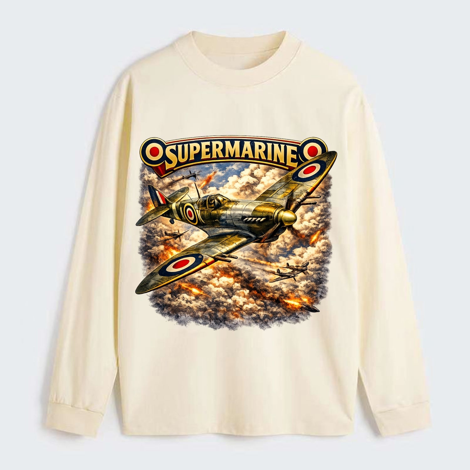 Supermarine Spitfire - Classic Long Sleeve Shirt - Beige