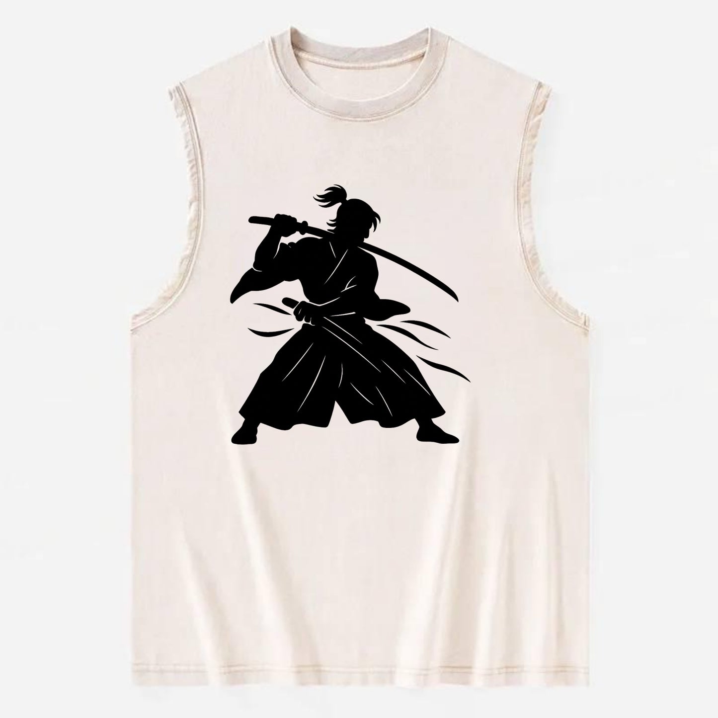 Japanese samurai sword draw - Vintage Washed Tank - Beige