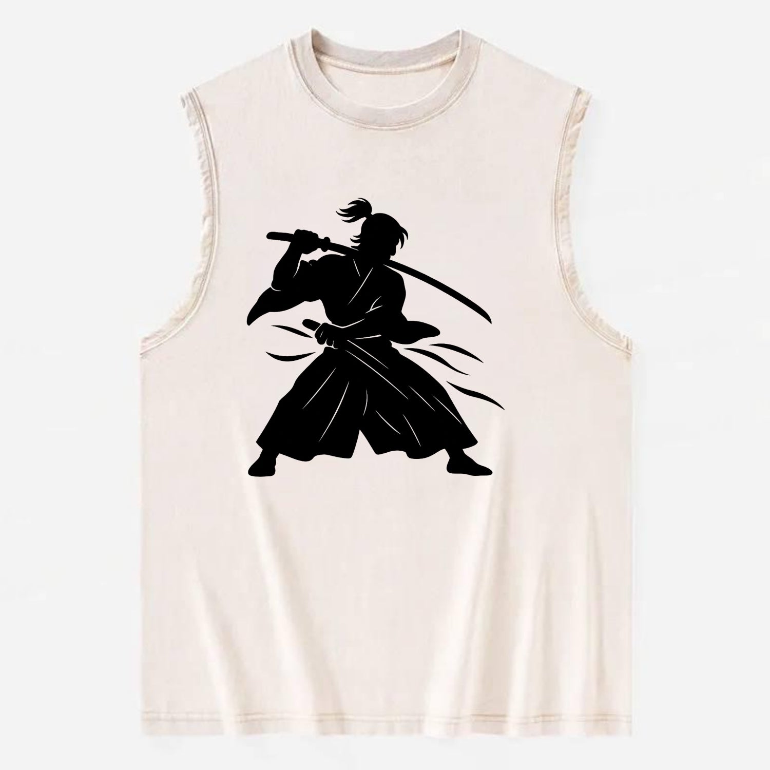 Japanese samurai sword draw - Vintage Washed Tank - Beige