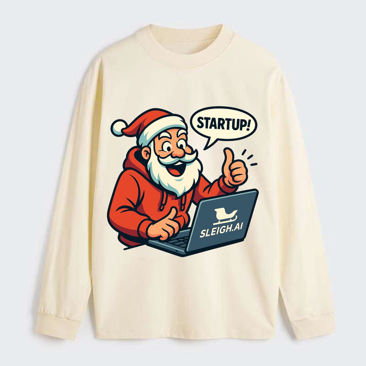 Santa Tech Startup CEO - Classic Long Sleeve Shirt - Beige
