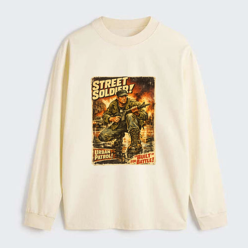 COMBAT READY | Military boots on wet pavement | Street soldier | Urban - Classic Long Sleeve Shirt