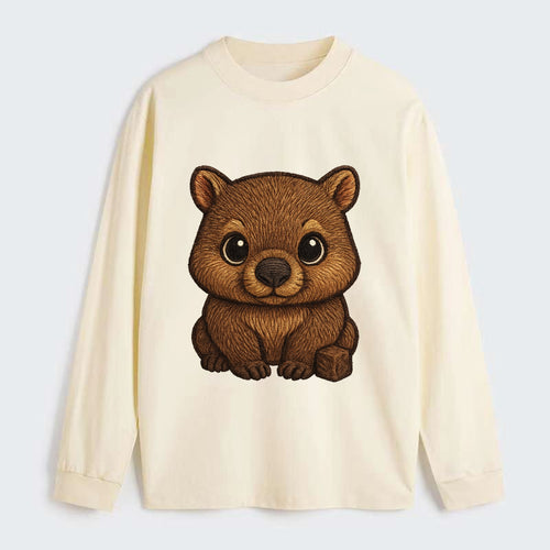 Baby Wombat - brown fur, square nose, small ears, dark eyes, - Classic Long Sleeve Shirt