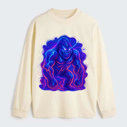 Mighty gorilla with electricity flowing through defined muscles, - Classic Long Sleeve Shirt