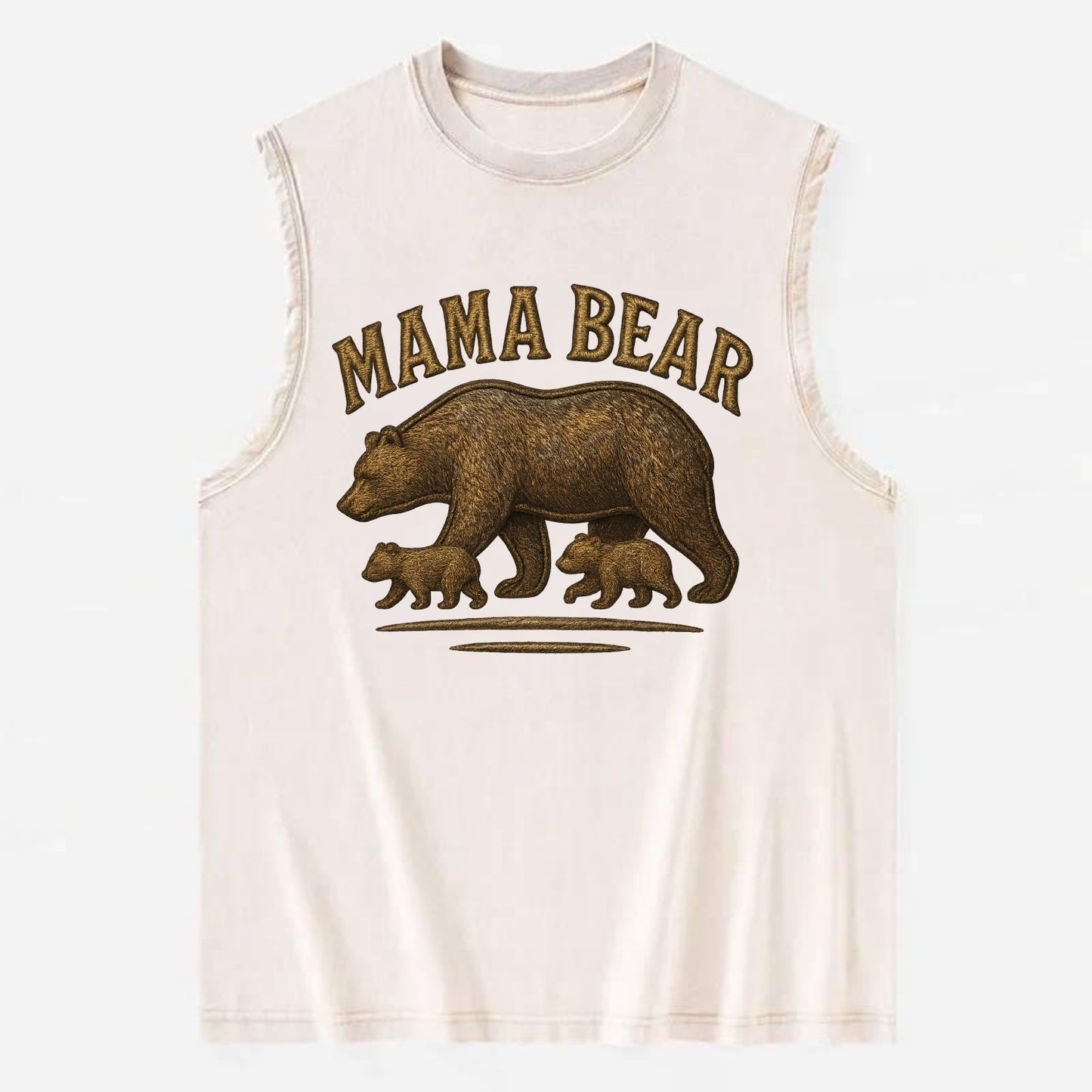 Mama Bear  - Vintage Washed Tank - Beige