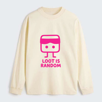 LOOT IS RANDOM | Dice wearing blindfold - Classic Long Sleeve Shirt - Beige