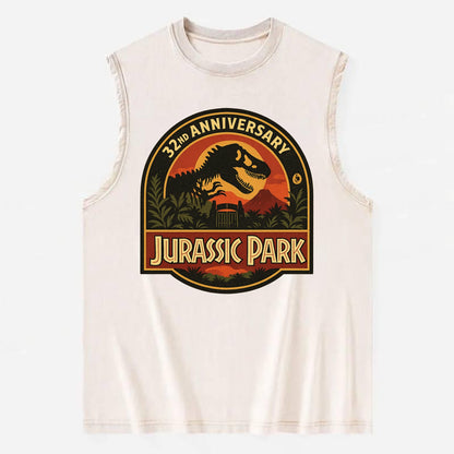 Jurassic Park 32nd Anniversary - Vintage Washed Tank - Beige