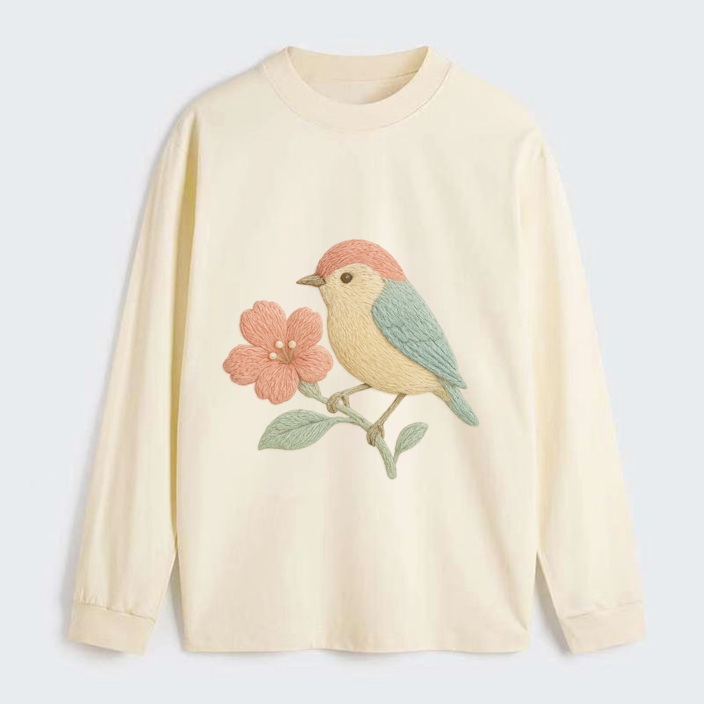 Peach Flowerpecker - Classic Long Sleeve Shirt - Beige