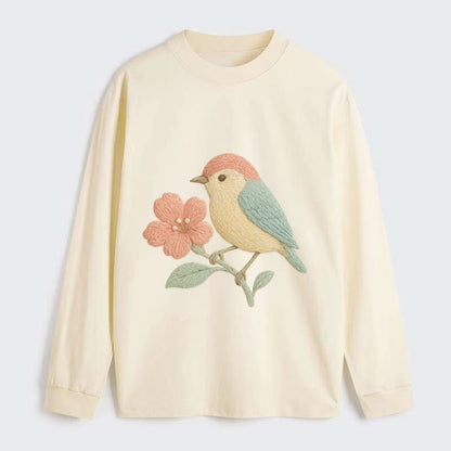 Peach Flowerpecker - Classic Long Sleeve Shirt - Beige