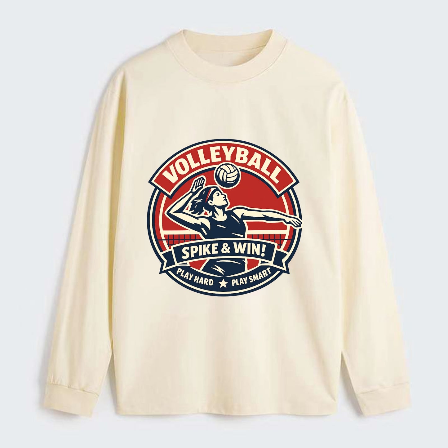 Dynamic Spike Emblem - Classic Long Sleeve Shirt - Beige