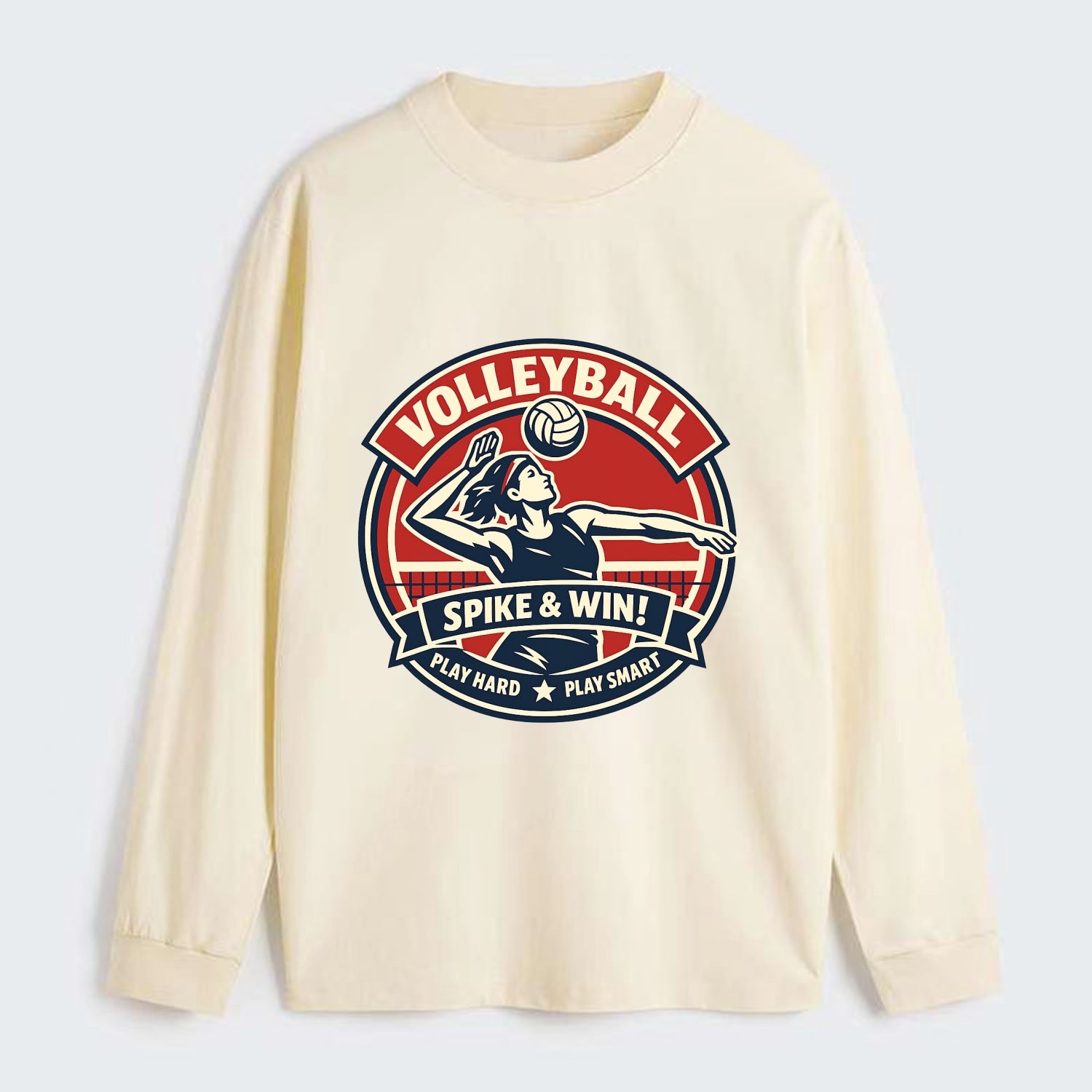 Dynamic Spike Emblem - Classic Long Sleeve Shirt - Beige
