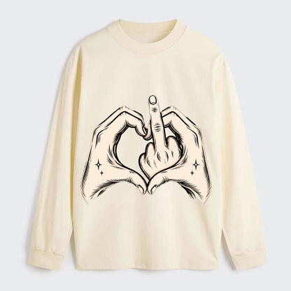 Love You Symbol - Classic Long Sleeve Shirt - Beige