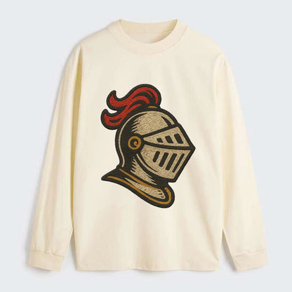 Knight Helmet  - Classic Long Sleeve Shirt - Beige